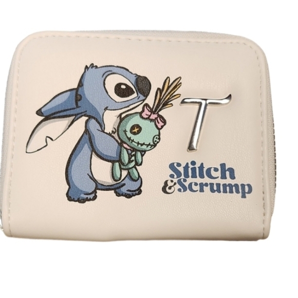 Disney Stitch wallet with letter T scrump NWT Primark Disney coin zip wallet - Picture 1 of 4